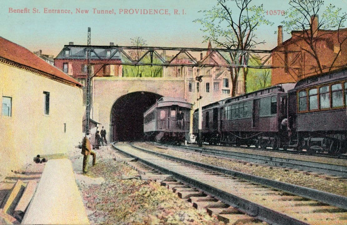 Benefit Street Entrance New Tunnel Providence USA Rail Old Postcard