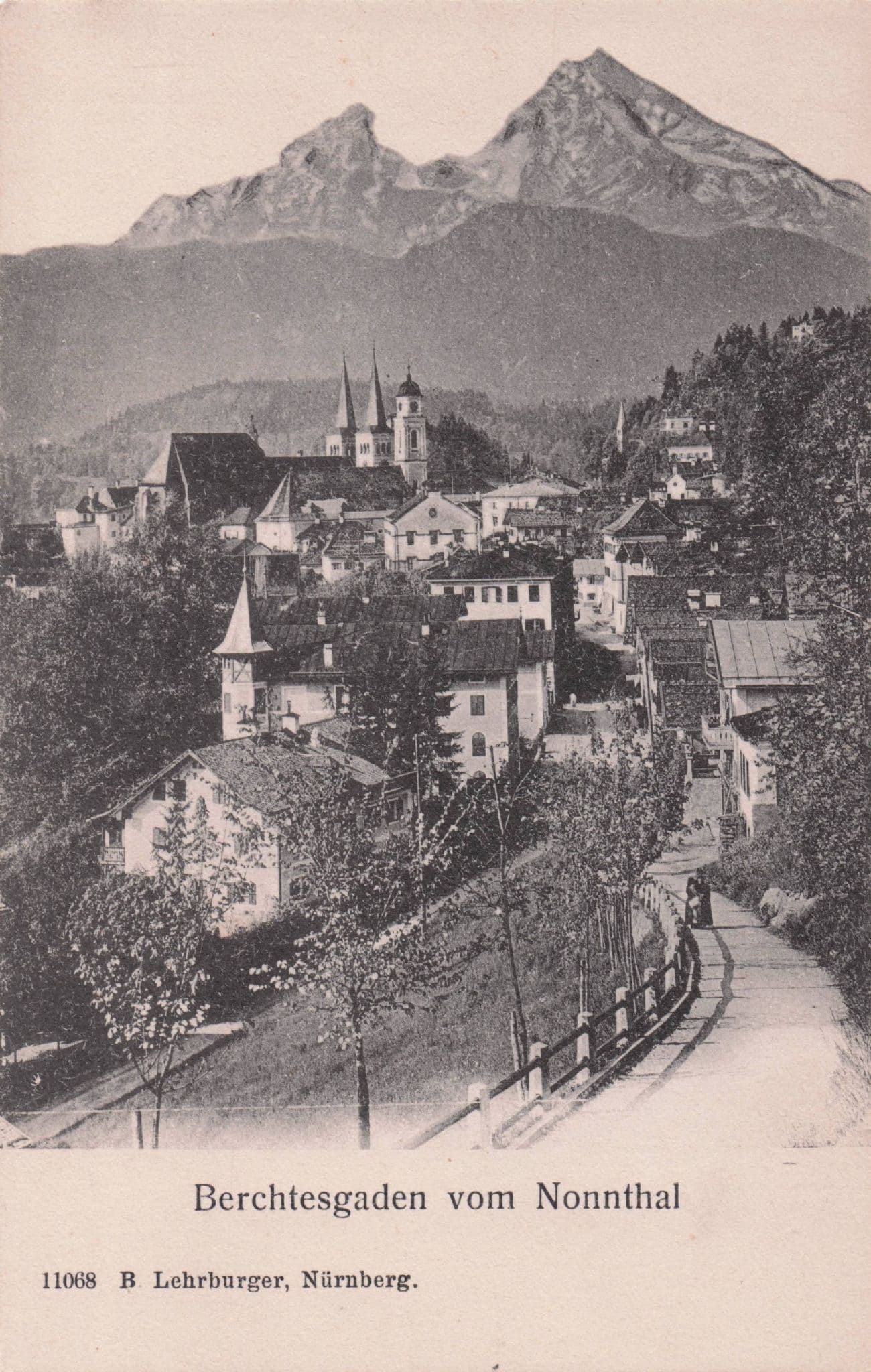 Berchtesgaden vom Nonnthal German Old Postcard
