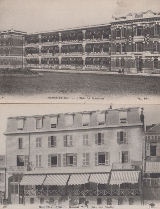 Berck Plage L'Hopital Maritime Institut Notre Dame Des Sables 2x Old Postcard s