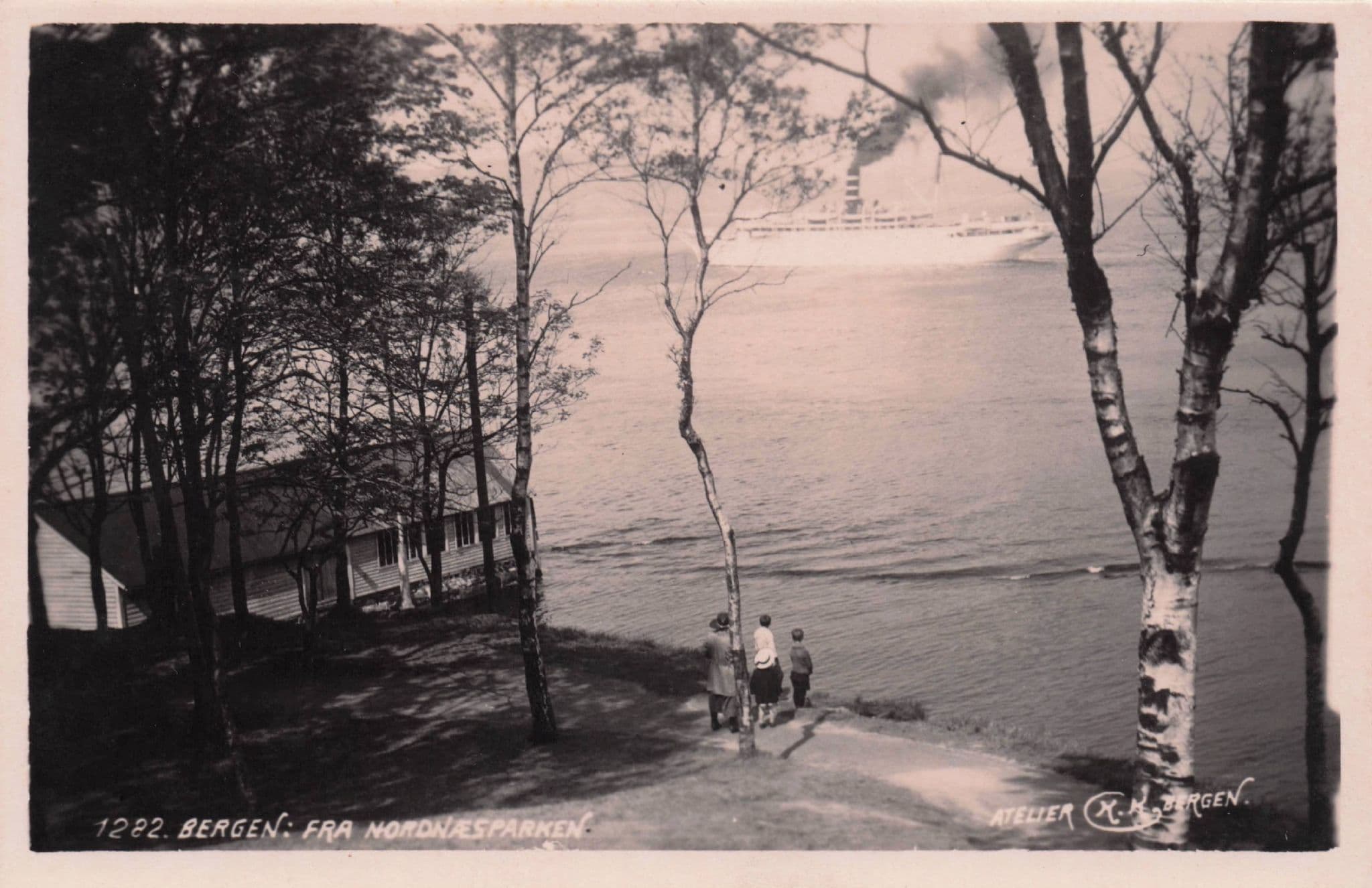 Bergen Nordnes Park Norway Fra Nordnaesparken Antique Postcard