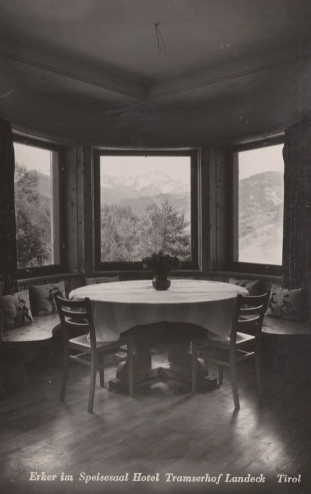 Berghotel Tramserhof Landbeck Tirol Restaurant Window Table Postcard