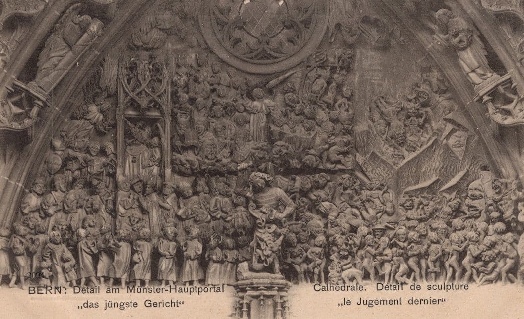 Bern Munster Das jÔøΩngste Gericht Le Jugement Switzerland Cathedral Sculpture Postcard