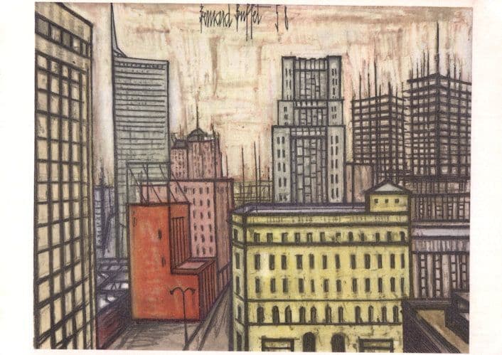 Bernard Buffet Dallas 1958 Painting Postcard