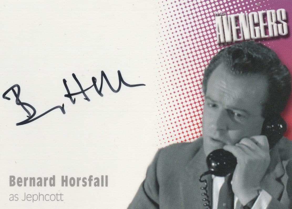 Bernard Horsfall The Avengers Hand Signed Autograph Photo Card