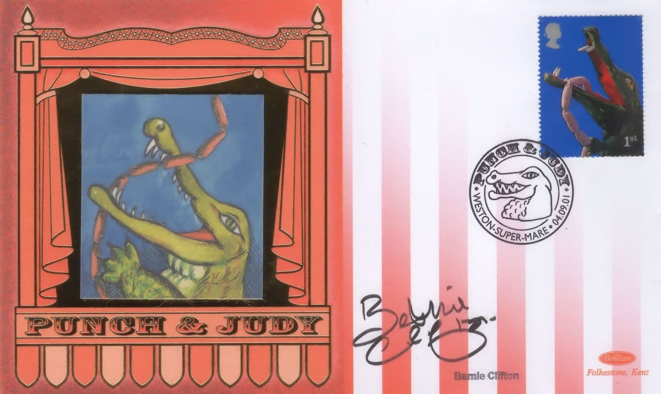 Bernie Clifton Crackerjack Hand Signed Punch & Judy FDC