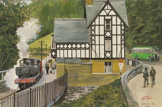 Berwyn Station 1954 Llangolen to Bala Train Welsh Railway Postcard