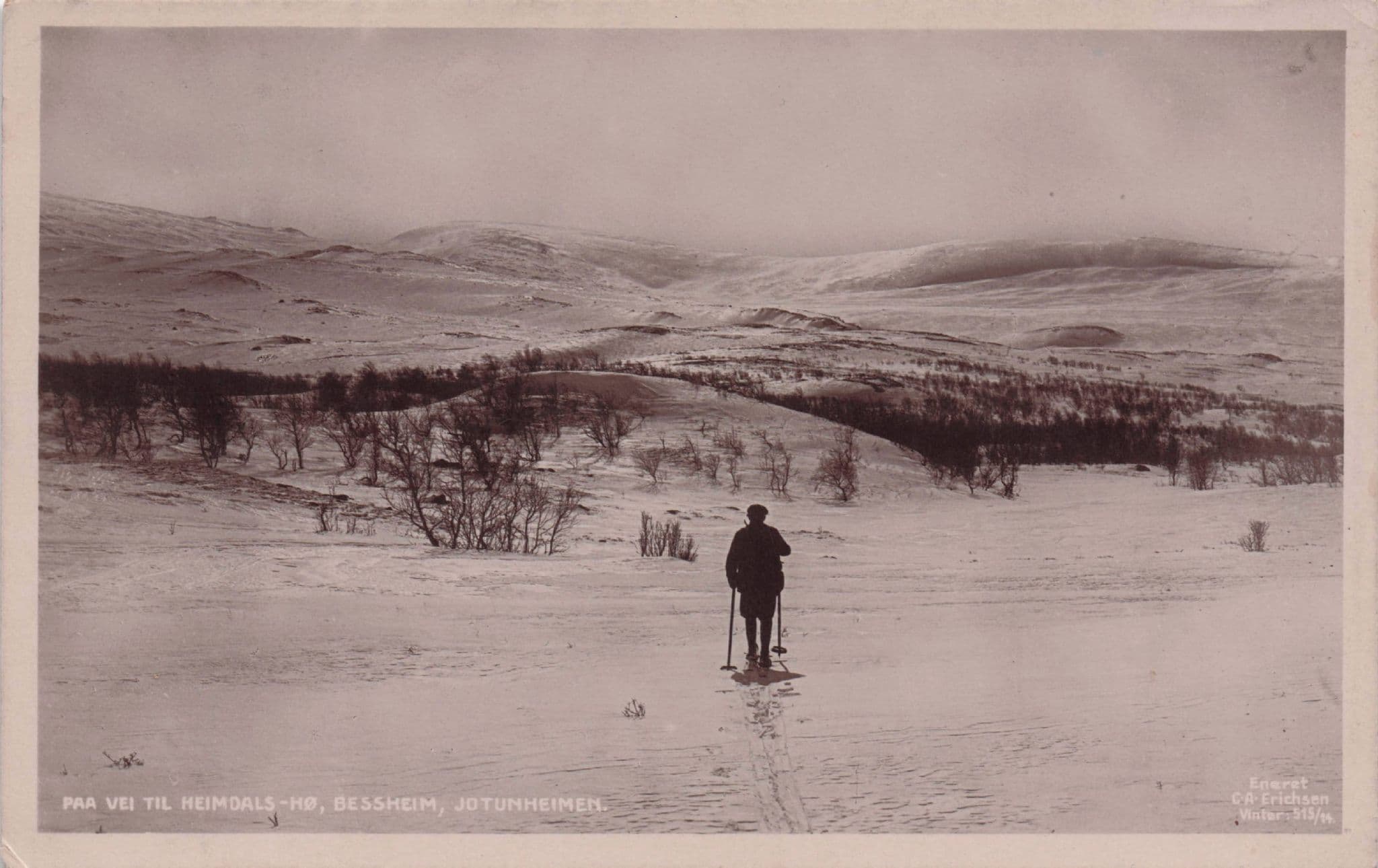 Bessheim Skiing Jotunheimen Norway Old Real Photo Postcard