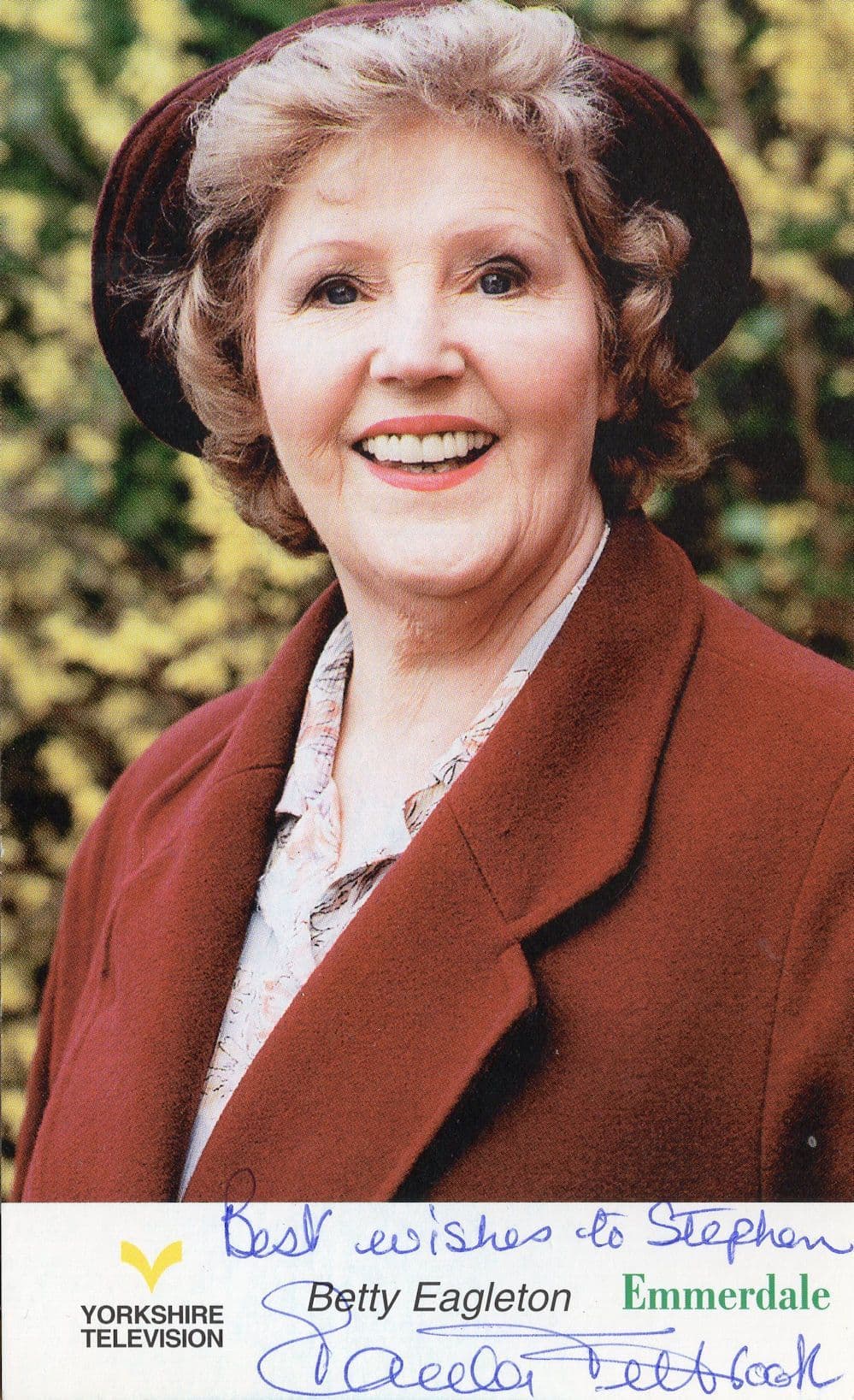Betty Eagleton Emmerdale Hand Signed Cast Card Photo