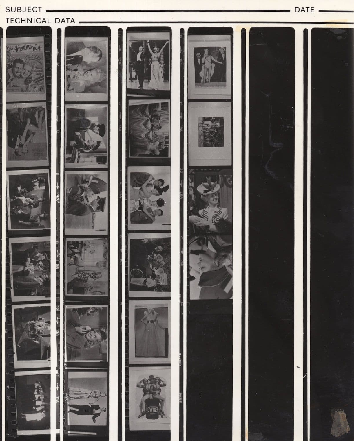 Betty Grable Unidentified 16mm Film Strips 10x8 Monochrome Photo