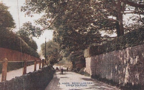 Bexhill Upper Sea Road Antique Old Postcard