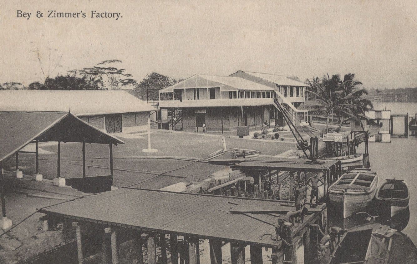 Bey & Zimmer's Boat Factory Africa Industry Old Postcard