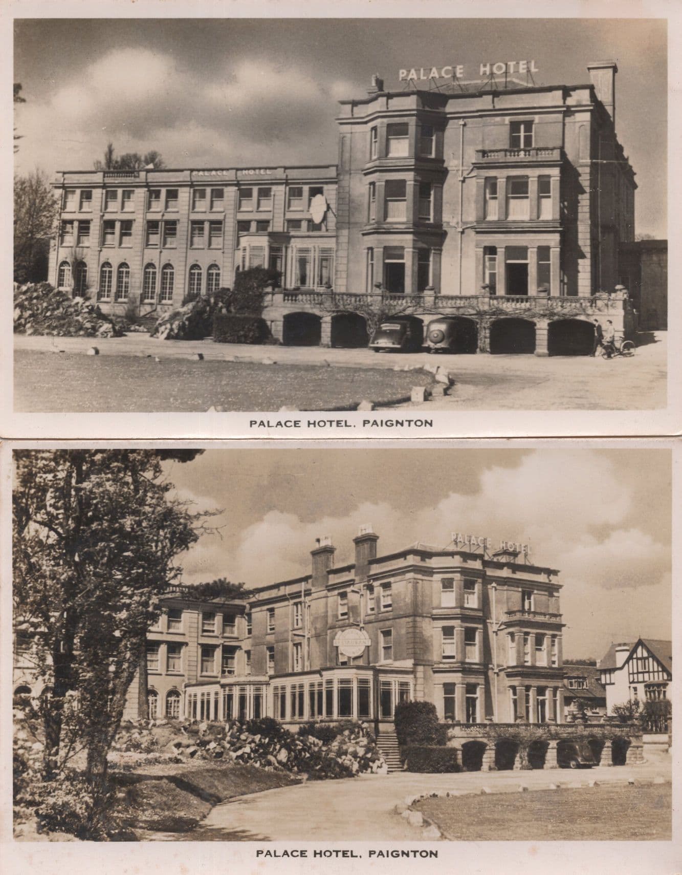 Bicycle at Palace Hotel Paignton Oxford 2x Old Real Photo Postcard s