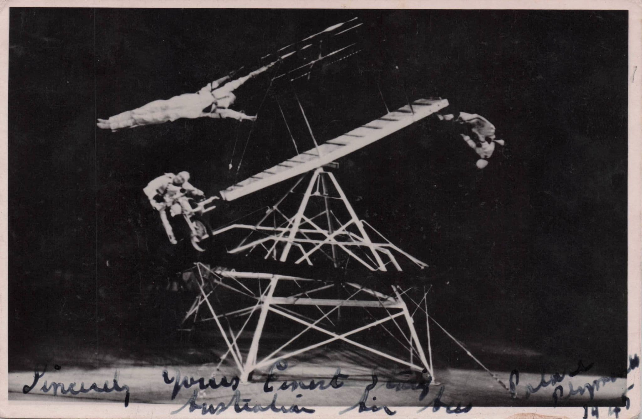 Bicycle Circus Acrobat Stuntman Hand Signed WW2 Photo