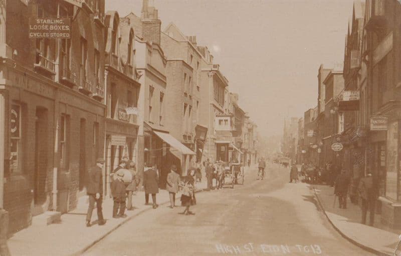Bicycle Cycle Storage Centre High Street Eton Antique Real Photo Postcard