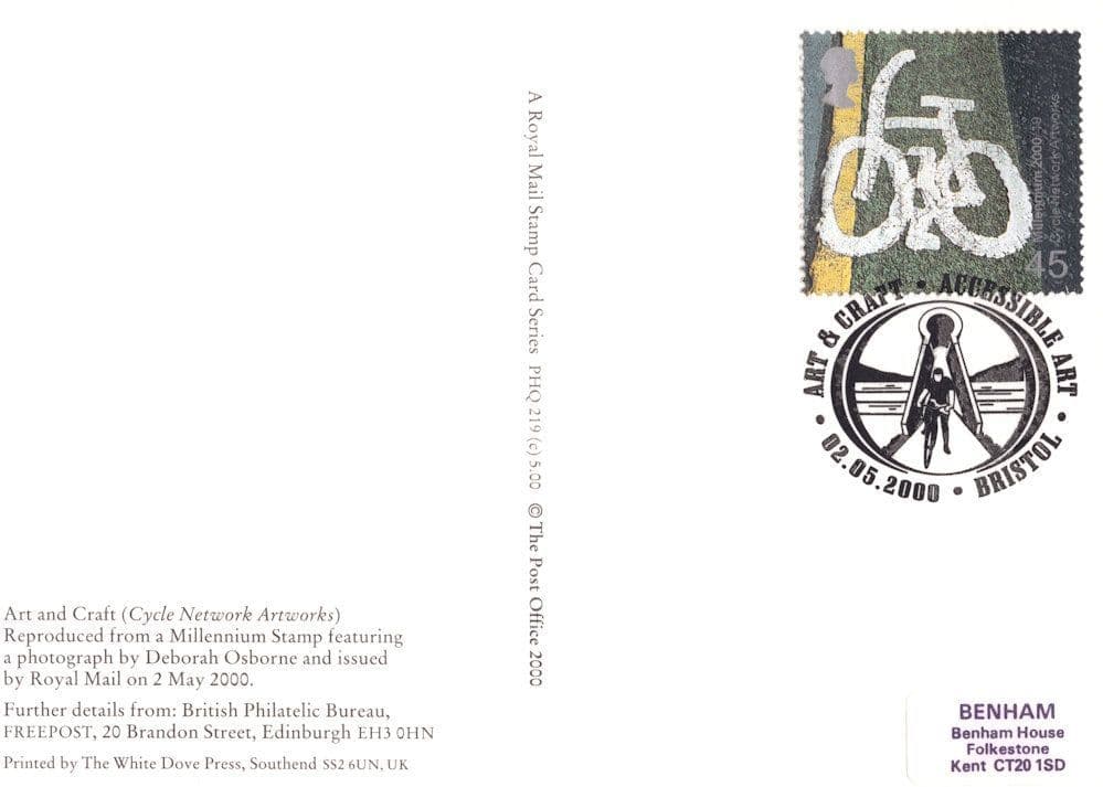 Bicycle Traffic Lane Cycle Network 2000 Bristol PHQ FDC Postcard