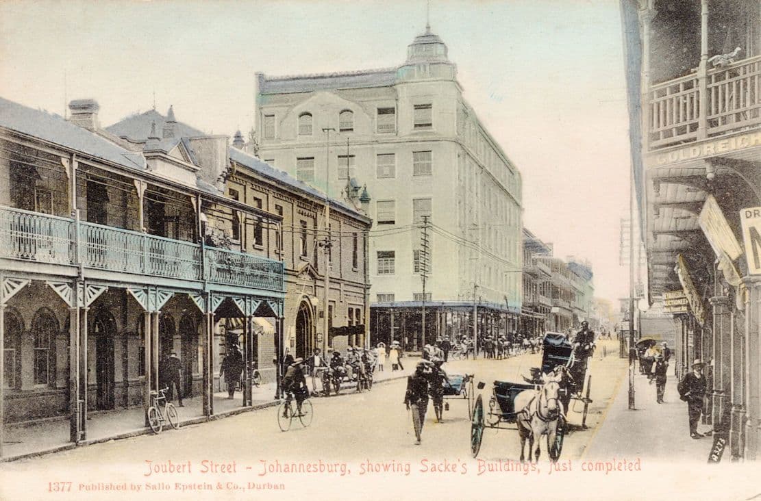 Bicycles at Joubert Street Johannesburg Old South Africa Postcard