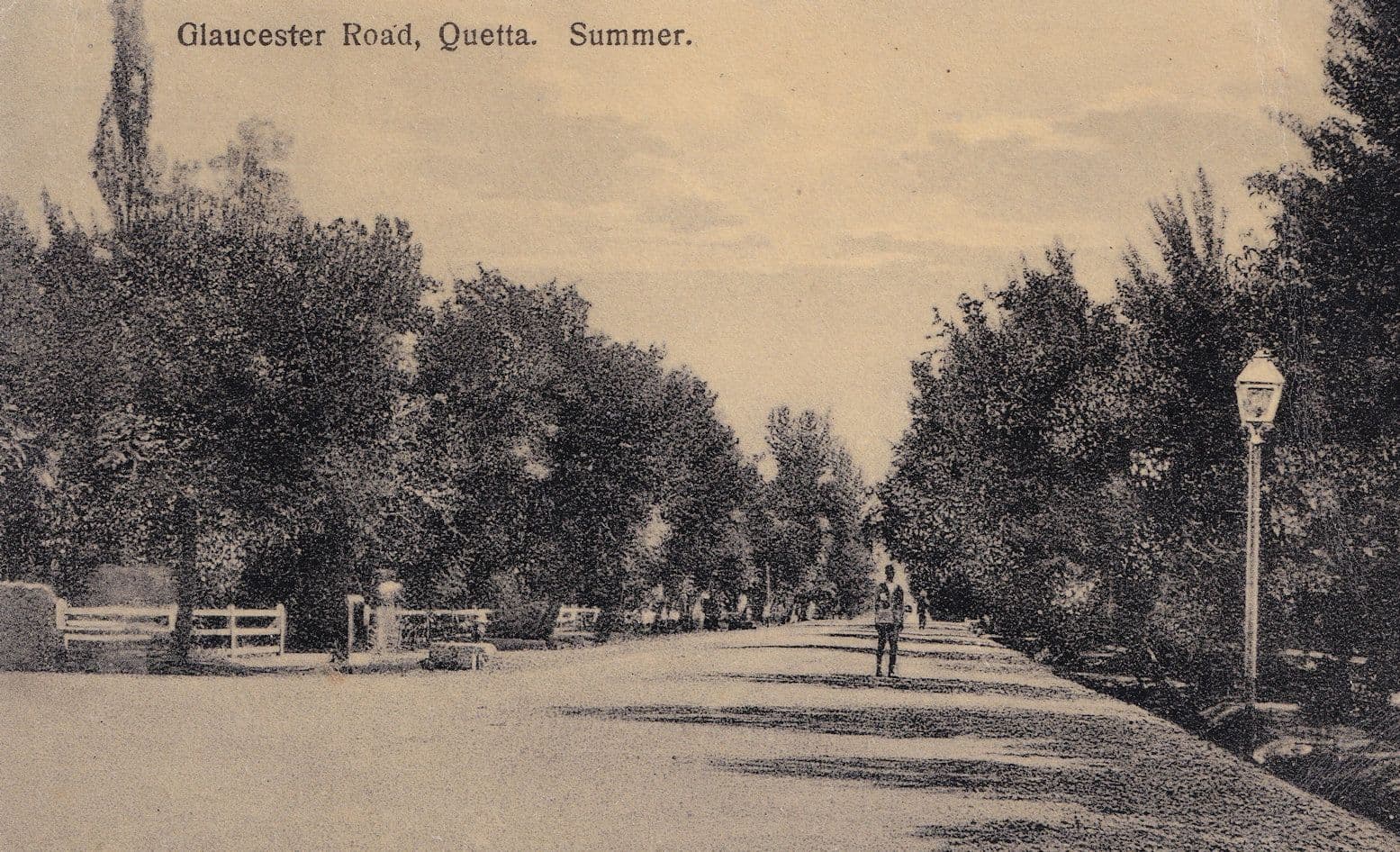 Bicycles on Glaucester Road Quetta in Summer RPC Antique Postcard