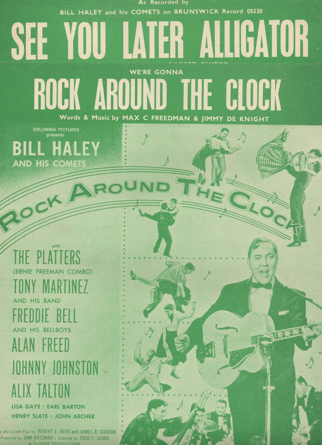 Bill Haley Rock Around The Clock See You Later Alligator 2x EX Sheet Music s