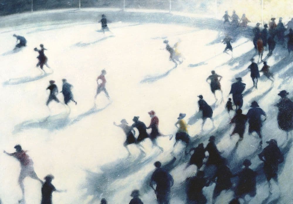 Bill Jacklin The Rink Ice Skating Photogenic Painting Postcard