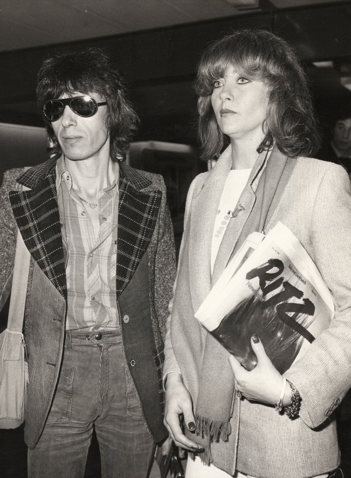 Bill Wyman Rolling Stones Astrid Swedish Wife Barbados Holiday Airport 1978 Press Photo