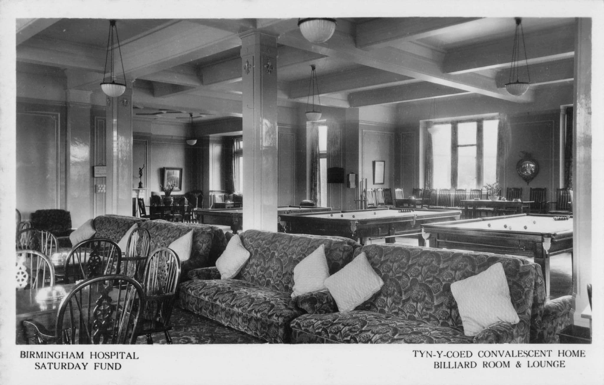 Billiard Hall Birmingham Hospital Saturday Fund Tyn-Y-Coed Postcard
