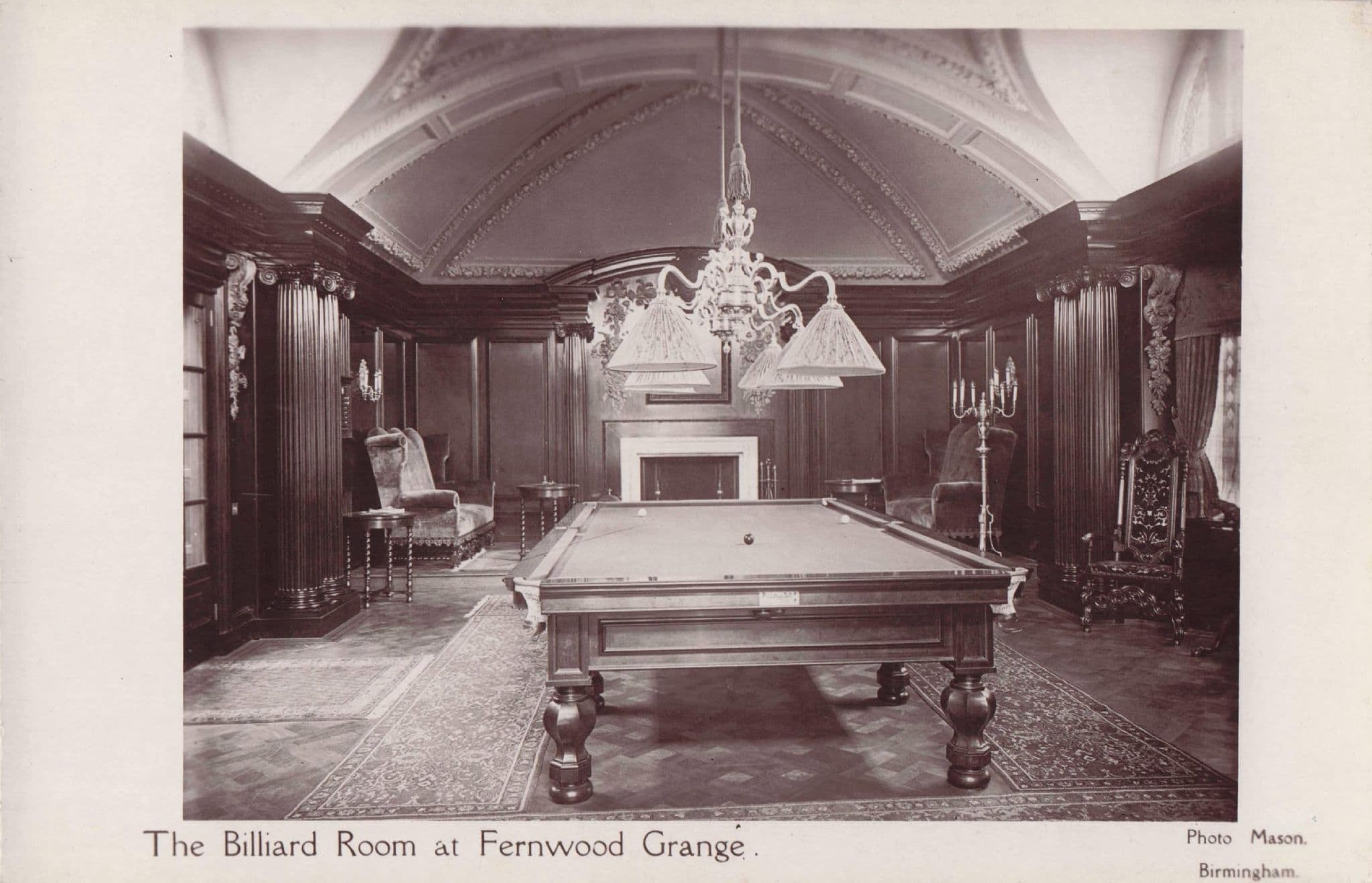 Billiard Room Fernwood Grange Sutton Coldfield West Midlands Old Postcard