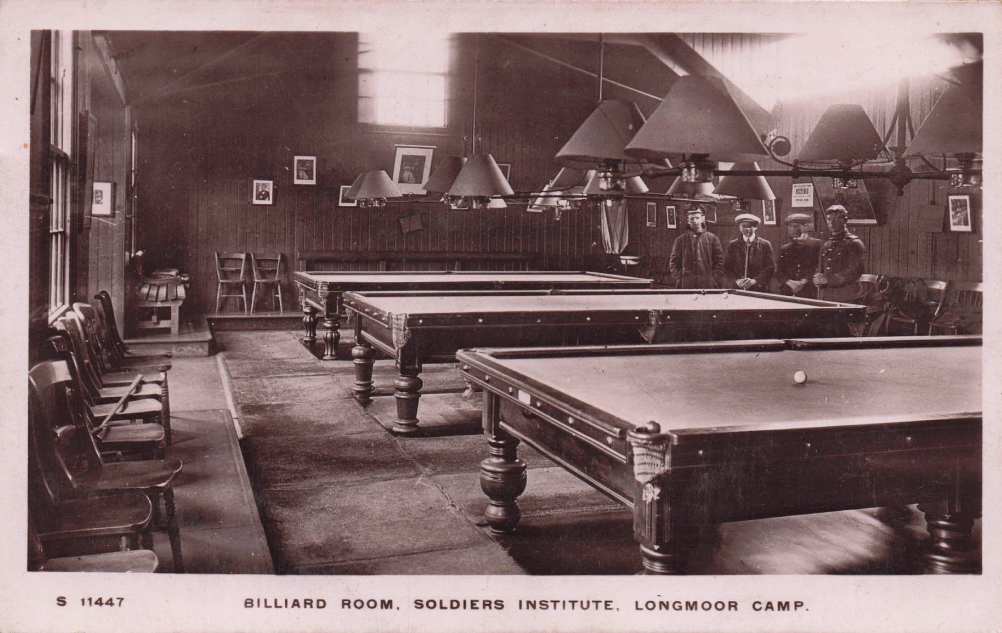Billiard Room Longmoor Military Camp Hampshire RPC Old Postcard