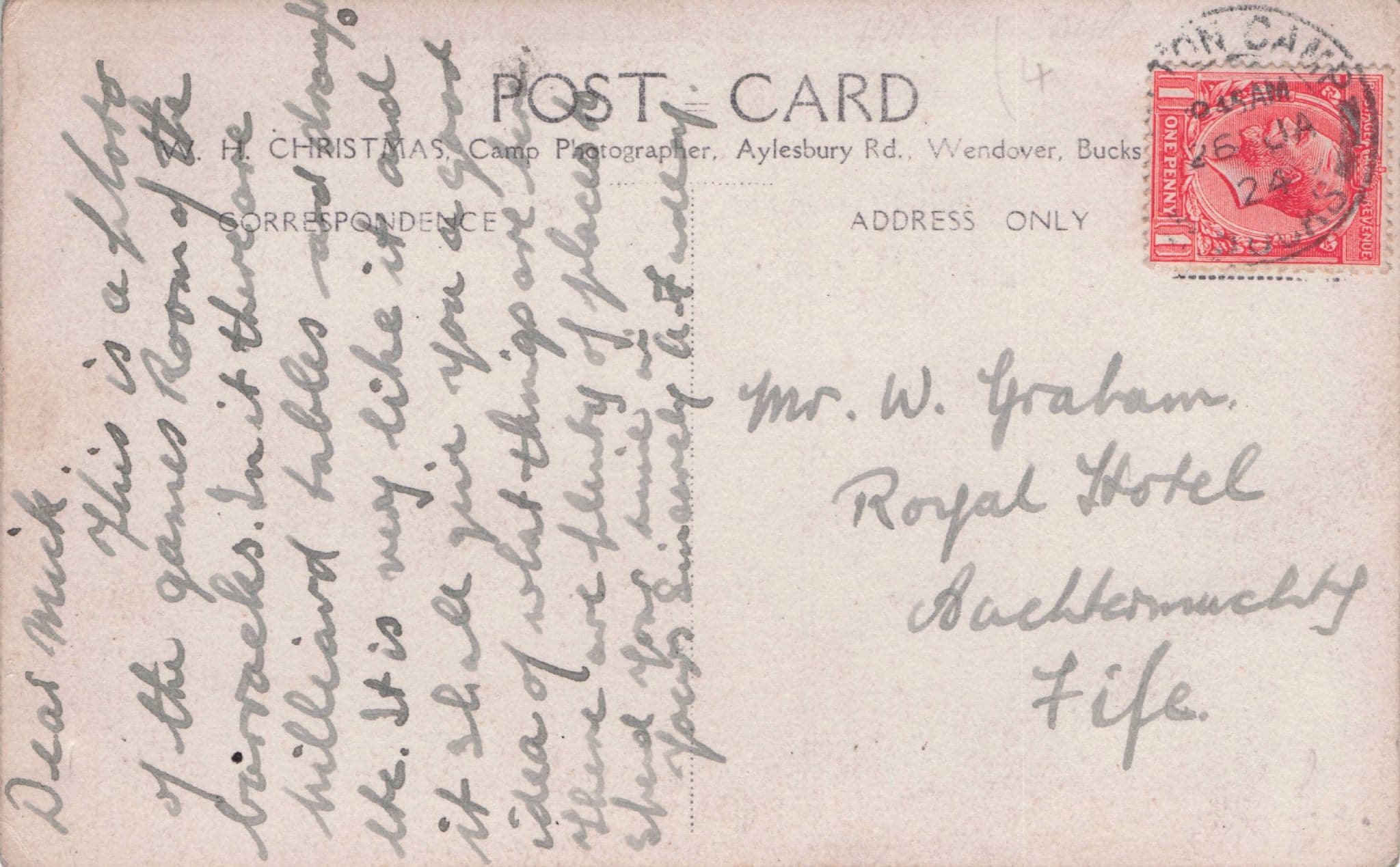 Billiard Room RAF Military Barracks Halton Bucks Old Postcard