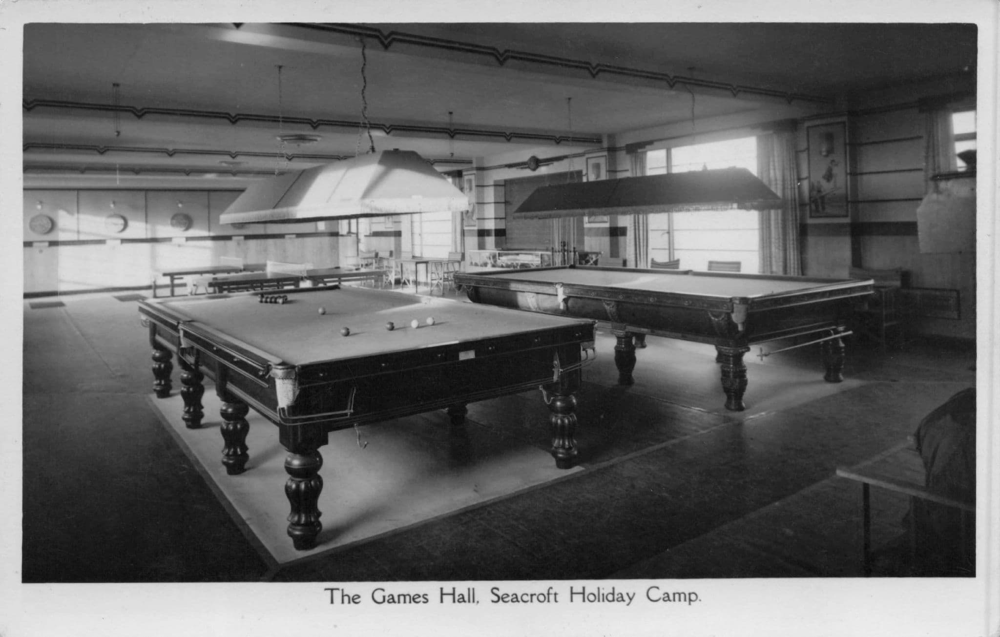 Billiard Room Seacroft Holiday Camp Norfolk Old RPC Postcard