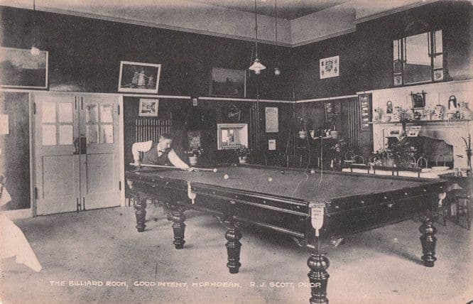 Billiard Room The Good Intent Pub Horndean Hampshire Old Postcard