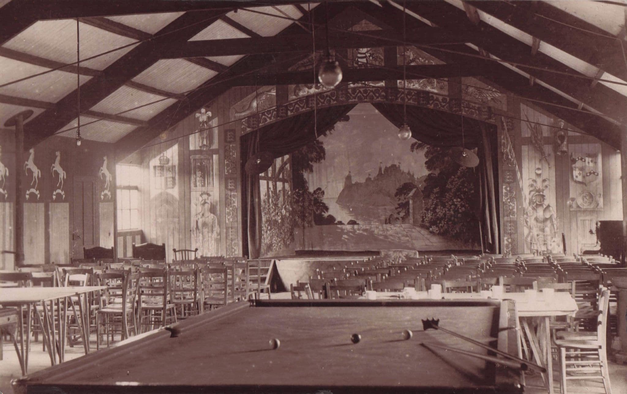 Billiard Table at Tunbridge Wells Theatre Kent Old RPC Postcard