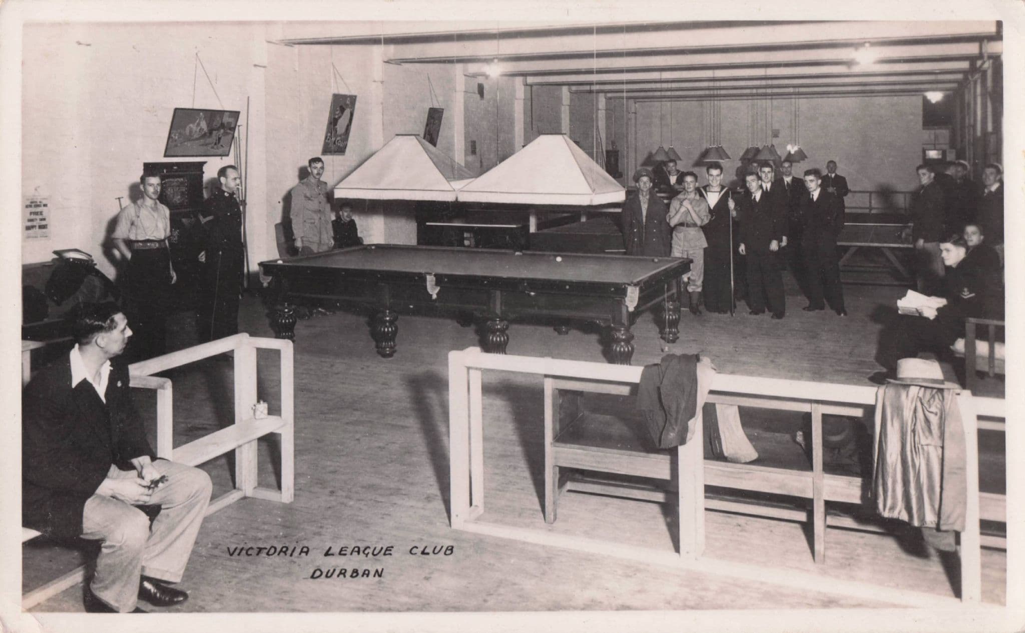 Billiards Army Navy Victoria League Military Club Bradley Durban RPC Postcard