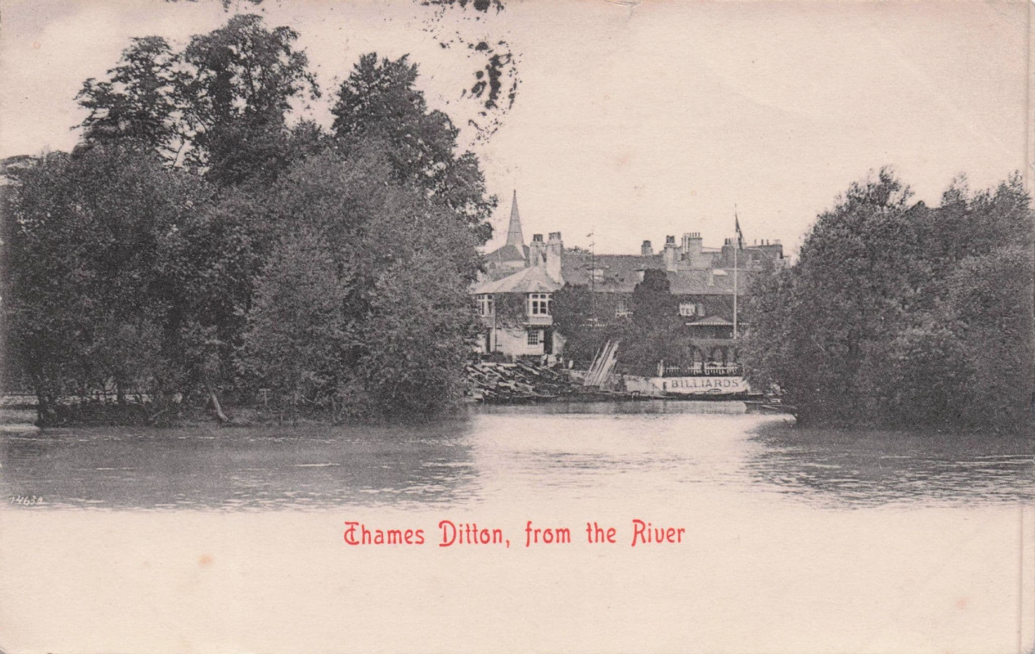 Billiards at Thames Ditton From The River Surrey Unique 1904 Postcard