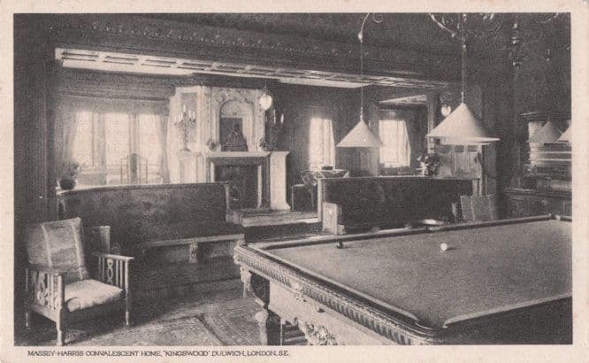 Billiards Room Massey Harris Convalescent Home Dulwich London Postcard