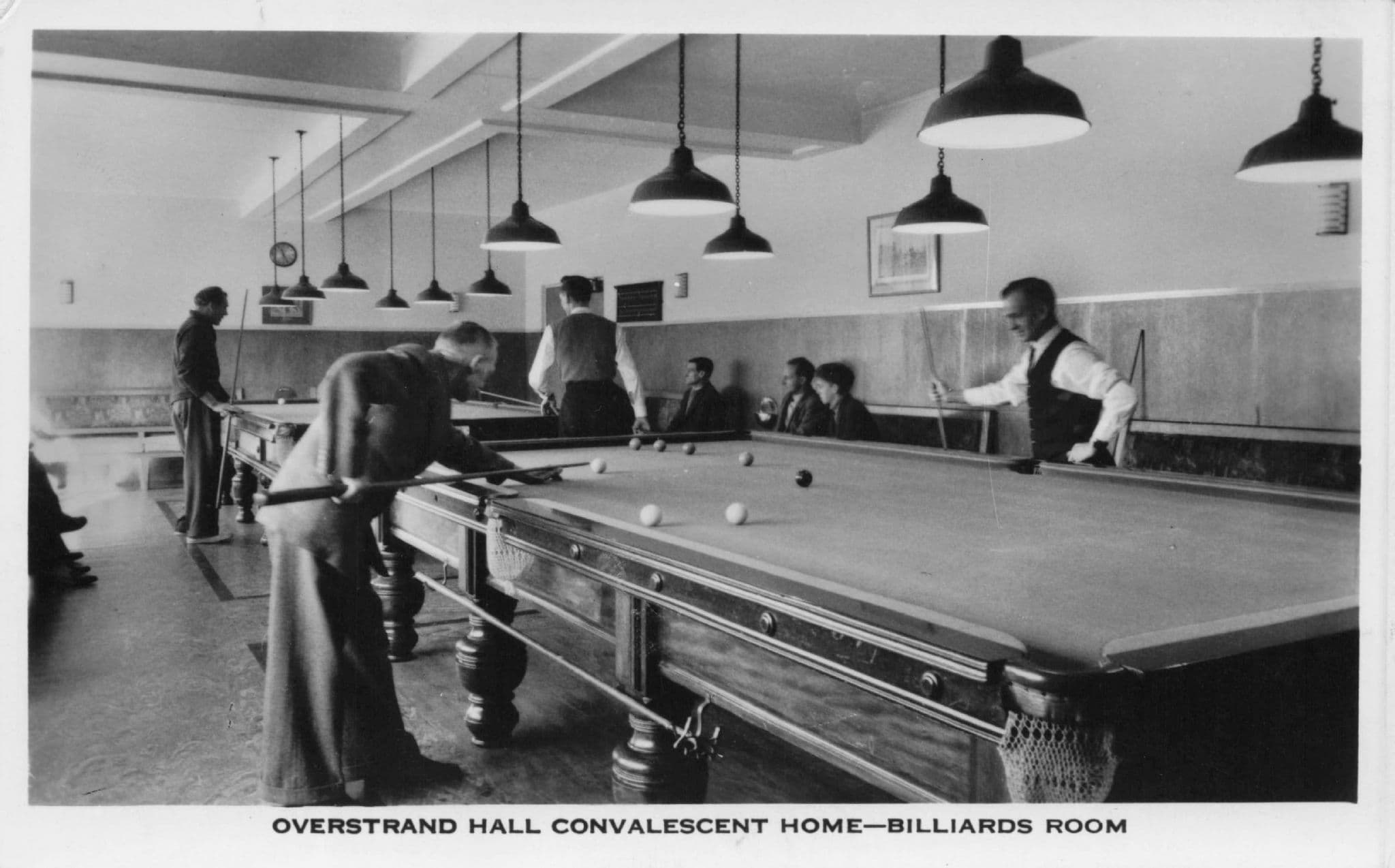 Billiards Room Overstrand Hall Convalescent Home Norfolk Old RPC Postcard