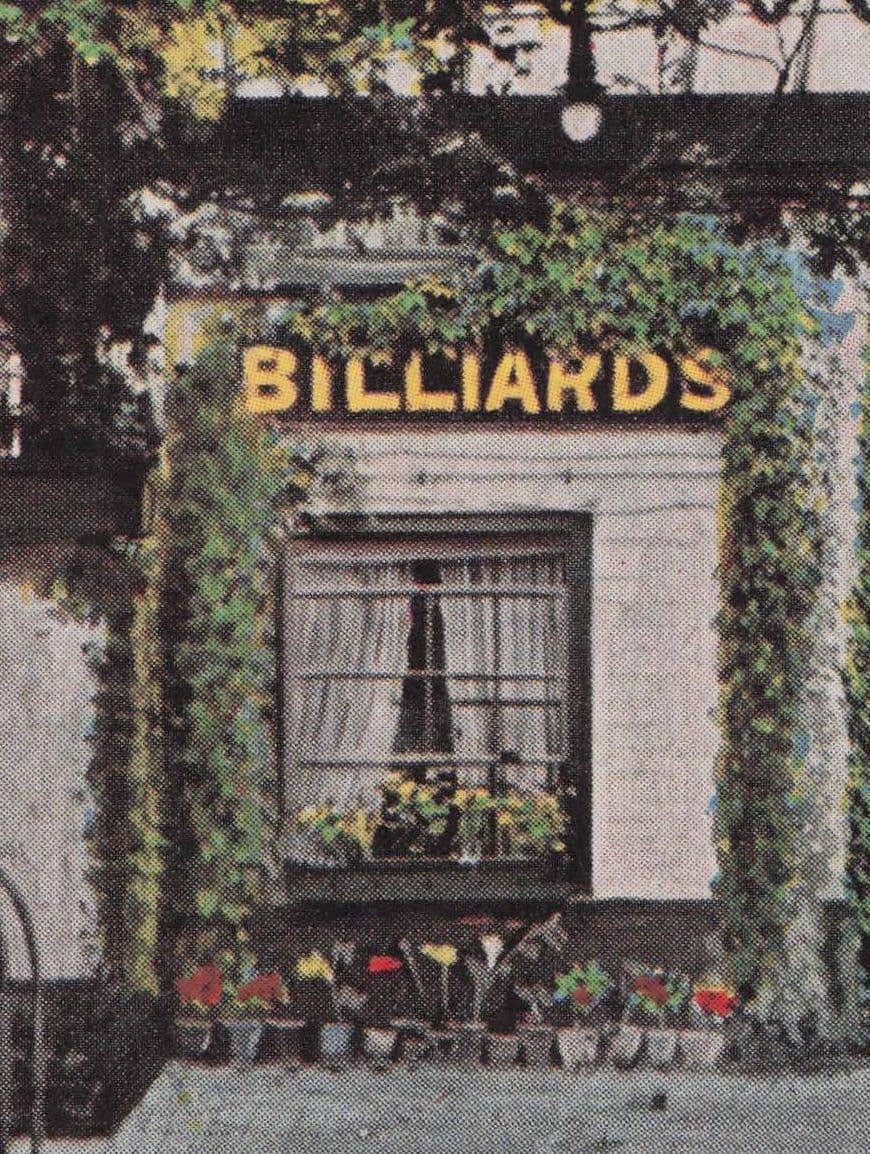 Billiards Sign at Fleece Hotel Westgate Street Gloucester Old Postcard