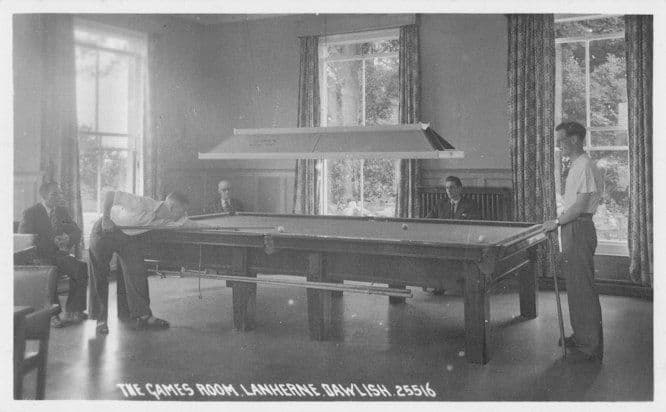 Billiards Snooker Match In Progress Dawlish Lanherne Devon RPC Postcard
