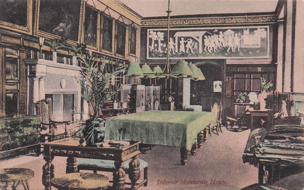 Billiards Snooker Table at Montacute House Somerset Old Postcard