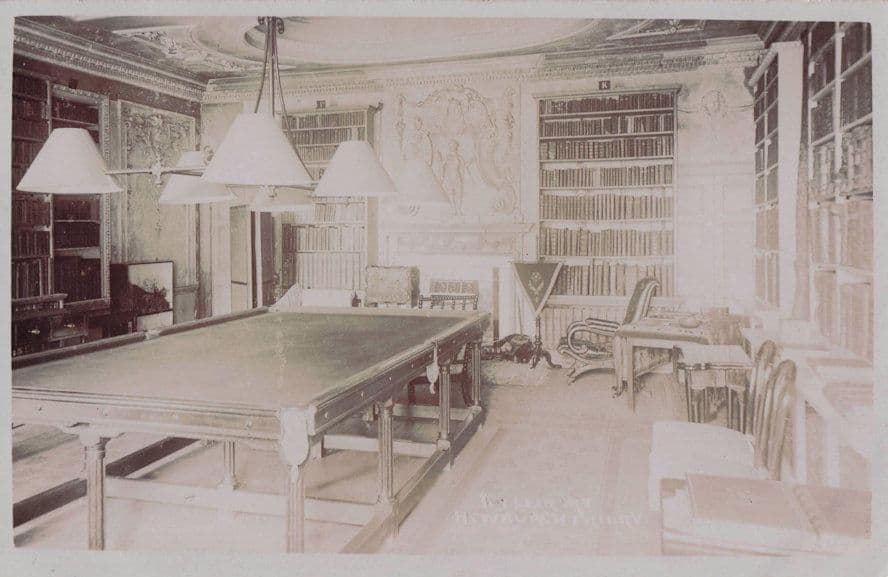 Billiards Table Newburgh Priory Coxwold York Old RPC Postcard