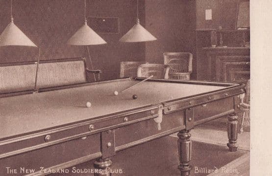 Billiards Table Room New Zealand Soldiers Club London Old Postcard