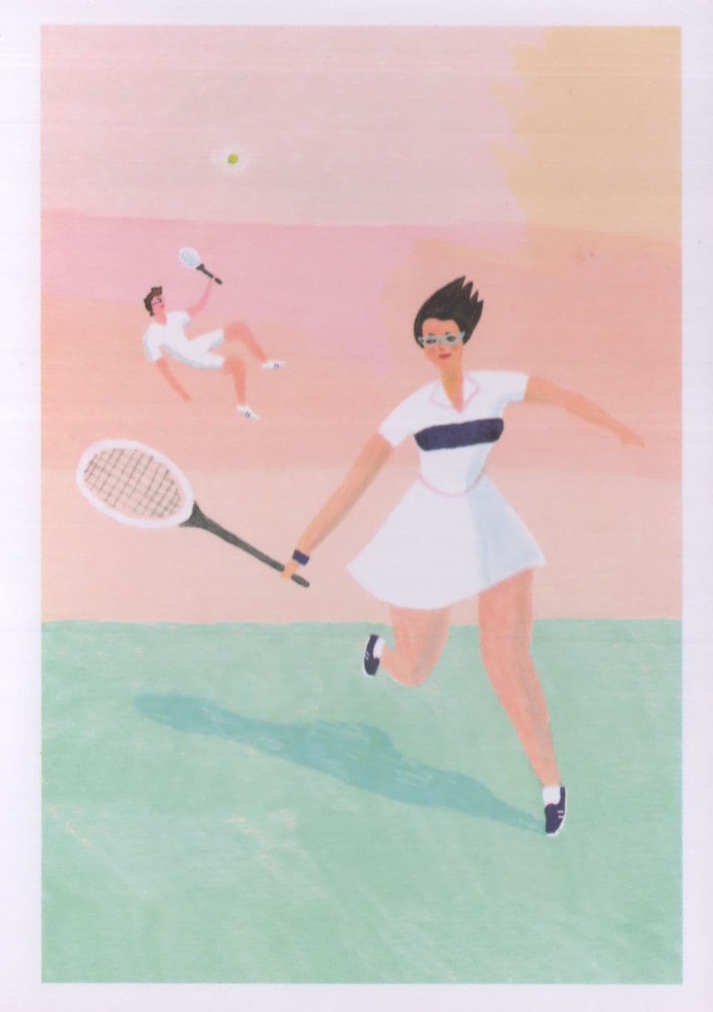 Billie Jean King Womens Tennis Sports Equality Rights Painting Postcard