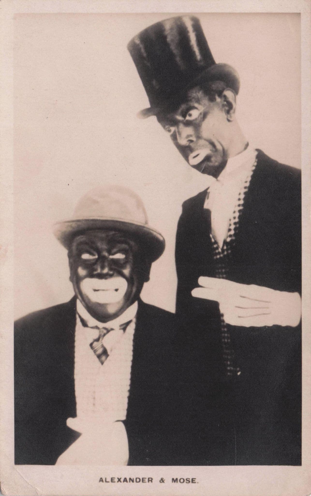 Billy Bennett Alexander & Moses Black Minstrel Comedians Old Postcard