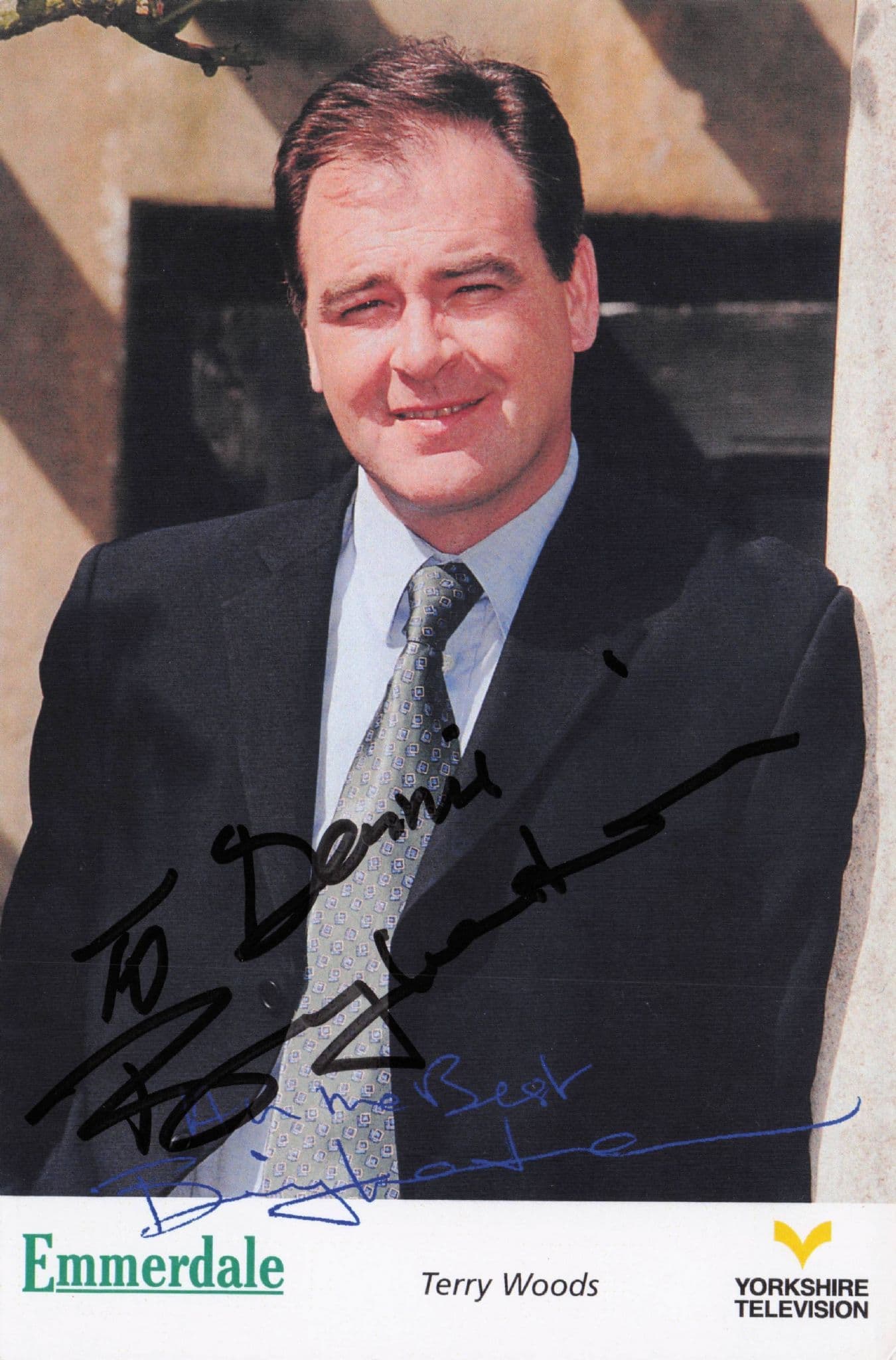 Billy Hartman Terry Woods Emmerdale Hand Signed Cast Photo