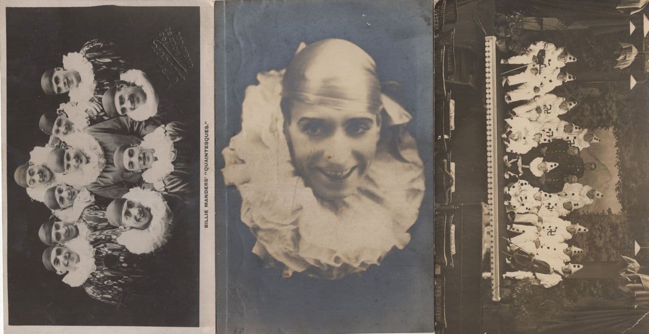 Billy Manders Quaintesques Welsh Drag Queen Clowns 3x Old Postcard s