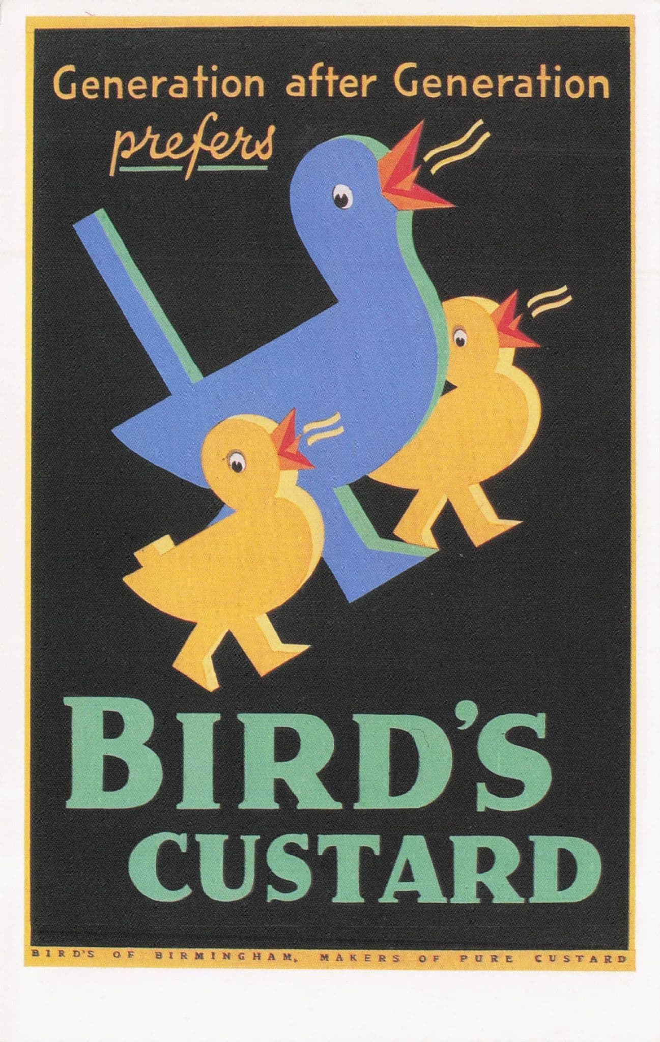 Birds Custard Ducks Desert Poster Advertising Postcard
