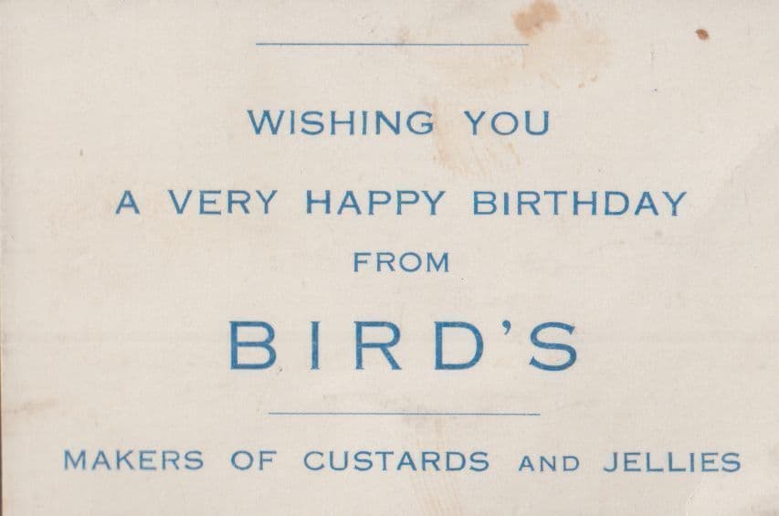 Birds Custard Happy Birthday Antique Greetings Card