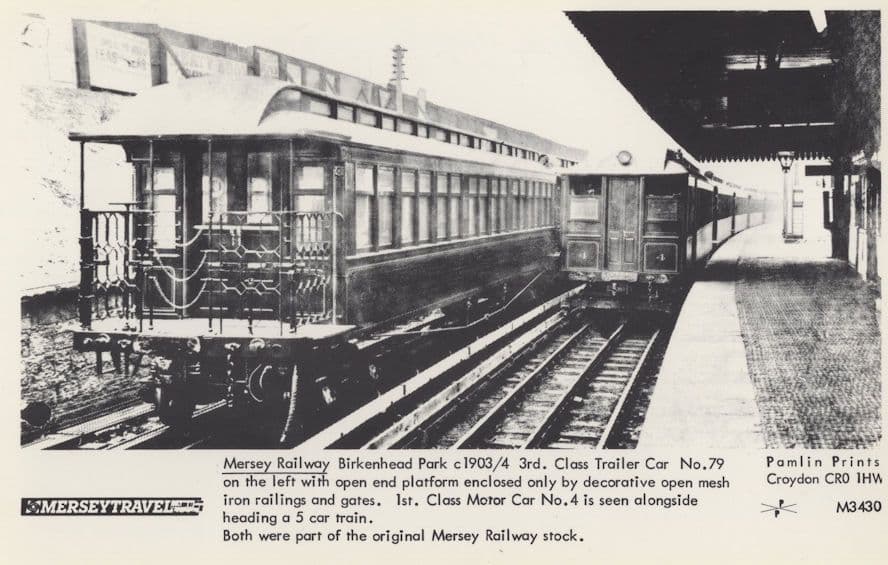 Birkenhead Park Mersey Railway Class Trailer Car Train Postcard