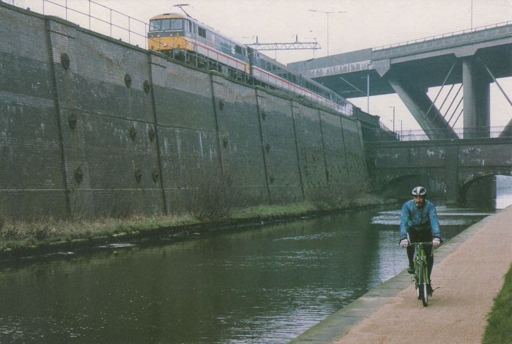 Birmingham Black Canal Cycleway Bicycle Lane Path Postcard