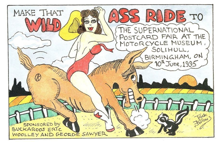Birmingham Rodeo Rider Ass Exhibition Advertising Postcard
