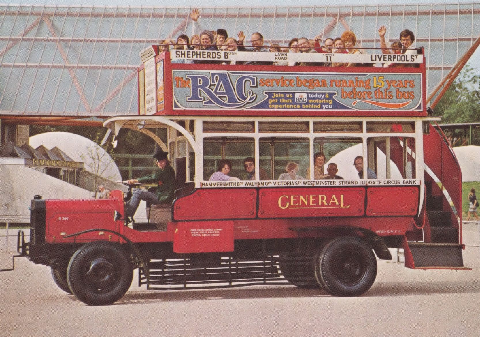 Birth Of The RAC Shepherds Bush Advertising Old Bus Postcard
